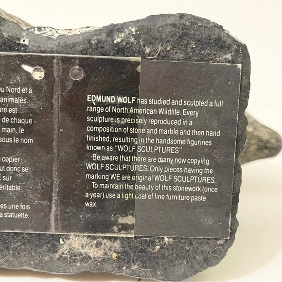 Edmund Wolf Sculpture Bear Stone Figure 4.5” Tall - Picture 13 of 16